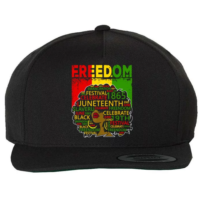 Melanin Black Magic Juneteenth Freedom Mom Cool Gift Wool Snapback Cap