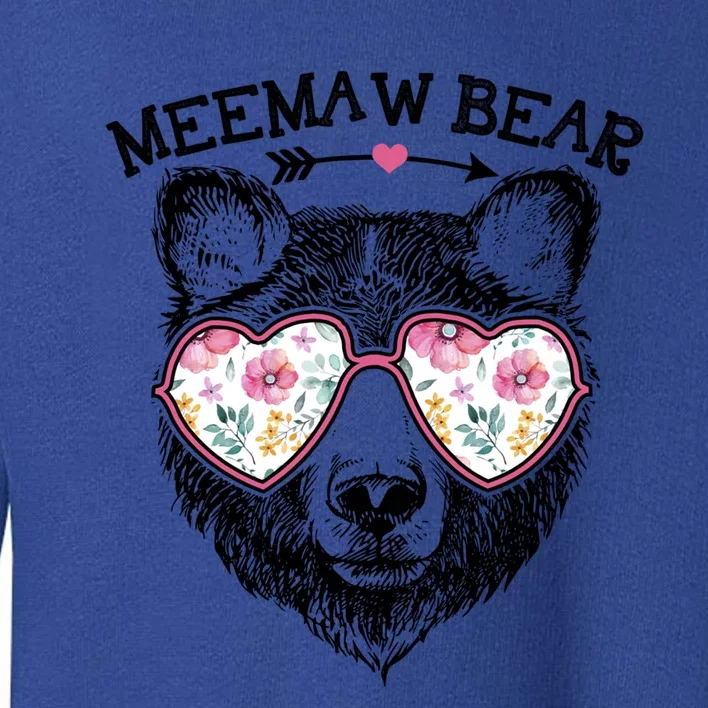 Meemaw Bear Mom Grandma Cute Floral Happy MotherS Day Cute Gift Toddler Sweatshirt