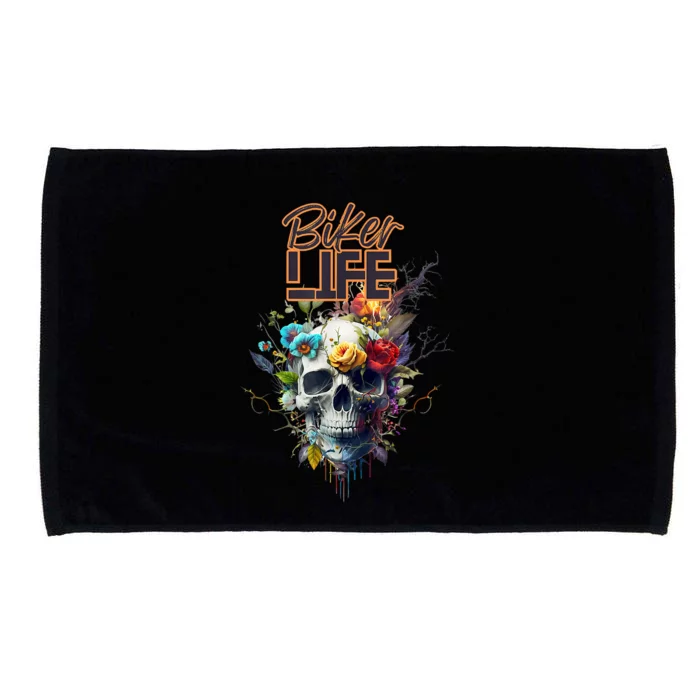 Motorcyclist Biker Motorcycle Skull Design Microfiber Hand Towel