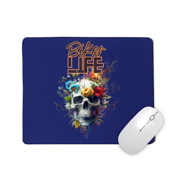 Motorcyclist Biker Motorcycle Skull Design Mousepad