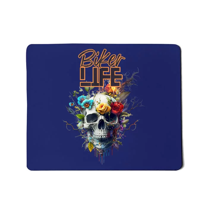 Motorcyclist Biker Motorcycle Skull Design Mousepad