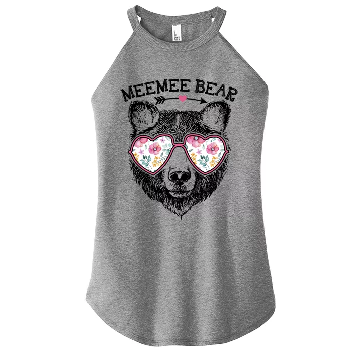 Meemee Bear Mom Grandma Cute Floral Happy MotherS Day Cute Gift Women’s Perfect Tri Rocker Tank