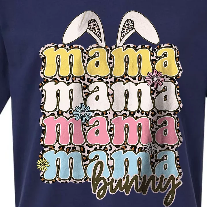 Mama Bunny Matching Family Easter Pregnancy Mom Sueded Cloud Jersey T-Shirt