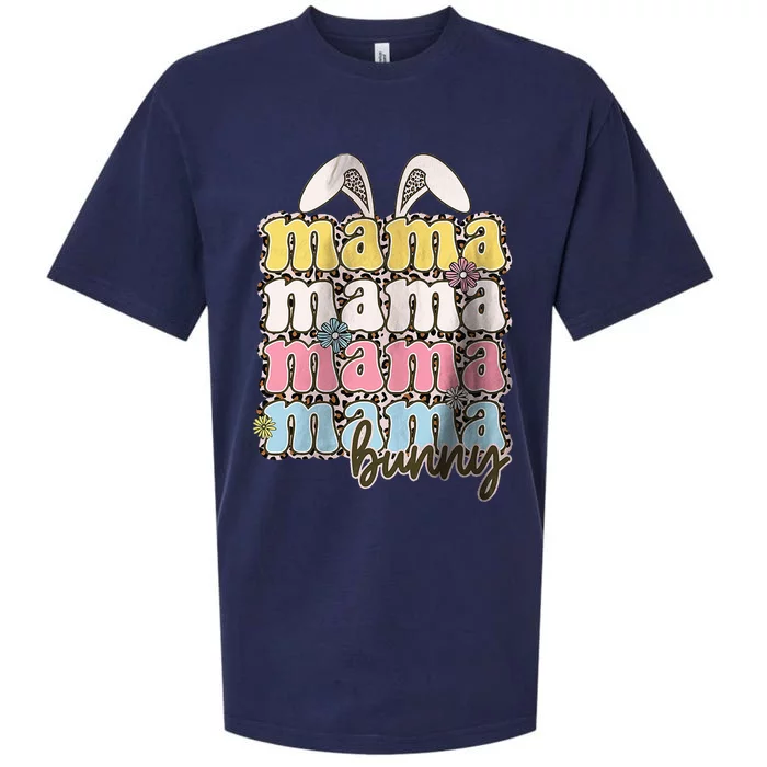 Mama Bunny Matching Family Easter Pregnancy Mom Sueded Cloud Jersey T-Shirt