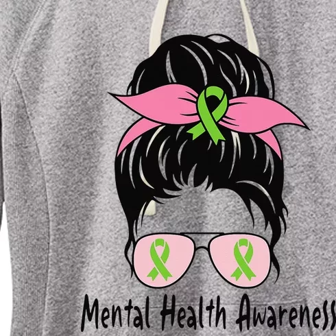 Messy Bun Mental Health Matters Gift Mental Health Awareness Women's Fleece Hoodie