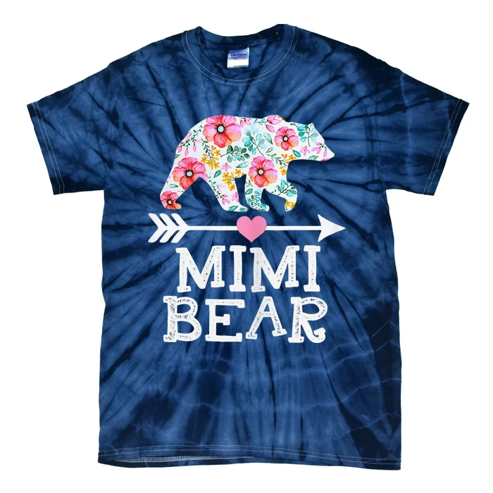 Mimi Bear Mom Grandma Floral Happy Mother's Day Tee Tie-Dye T-Shirt