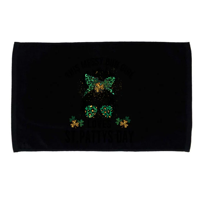 Messy Bun Motif Funny Gift This Loves St Pattys Day Great Gift Microfiber Hand Towel