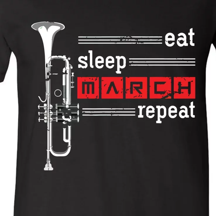 Marching Band Musician Trumpeter Gift Music Trumpet V-Neck T-Shirt