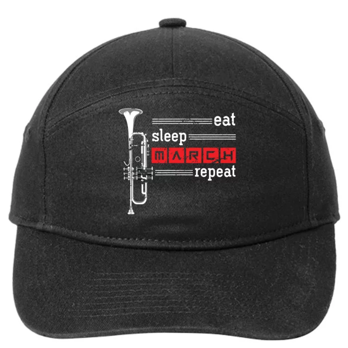 Marching Band Musician Trumpeter Gift Music Trumpet 7-Panel Snapback Hat