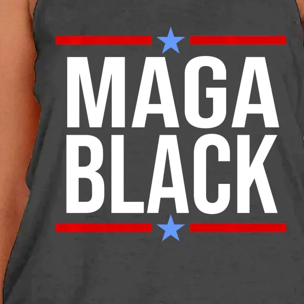 Maga Black Women's Knotted Racerback Tank