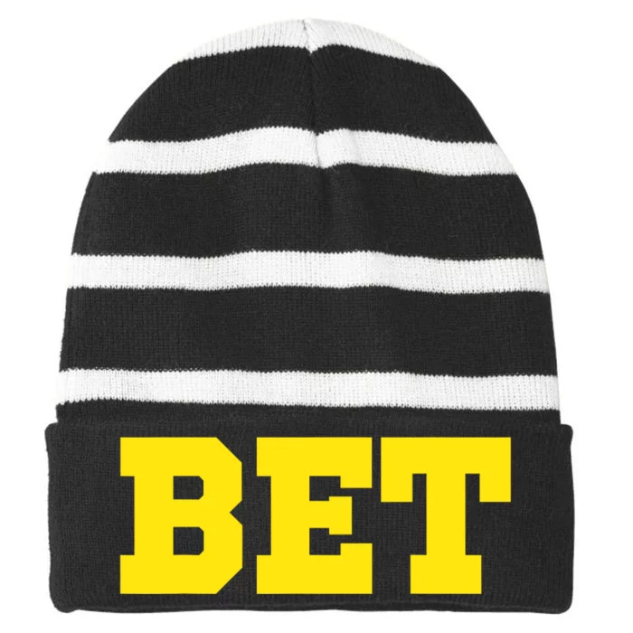 Michigan Bet Striped Beanie with Solid Band