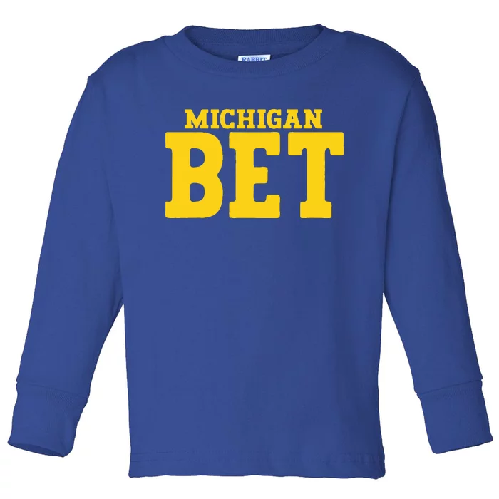 Michigan Bet Toddler Long Sleeve Shirt