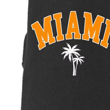 Miami Beach Mia Florida Palm Trees Usa College Font Doggie 3-End Fleece Hoodie