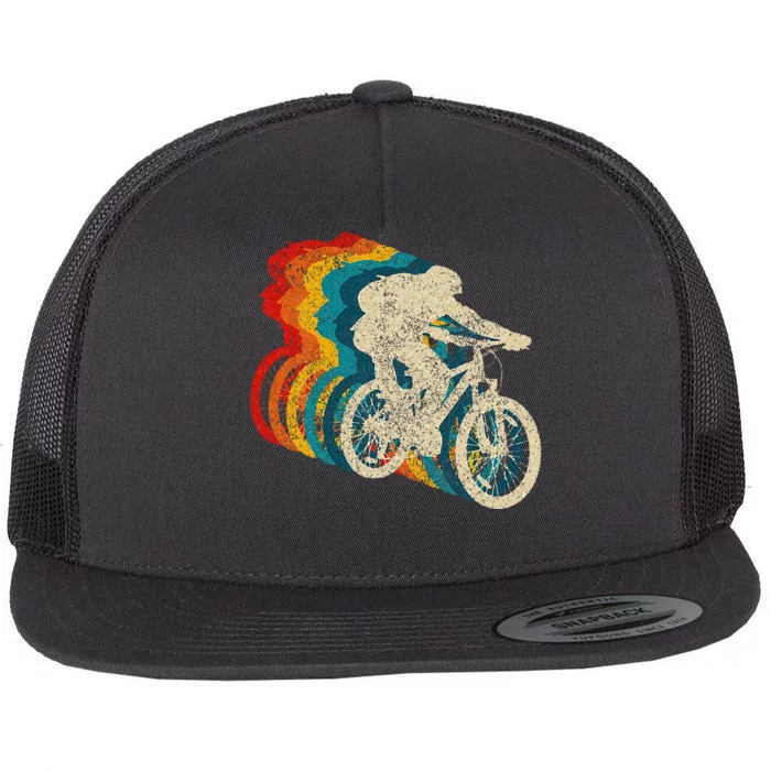 Mountain Bike MTB Biking Vintage Biker Cycling Gift Men Flat Bill Trucker Hat