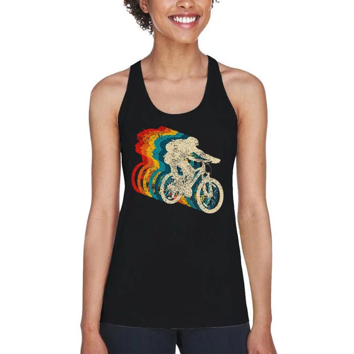 Mountain Bike MTB Biking Vintage Biker Cycling Gift Men Women's Racerback Tank