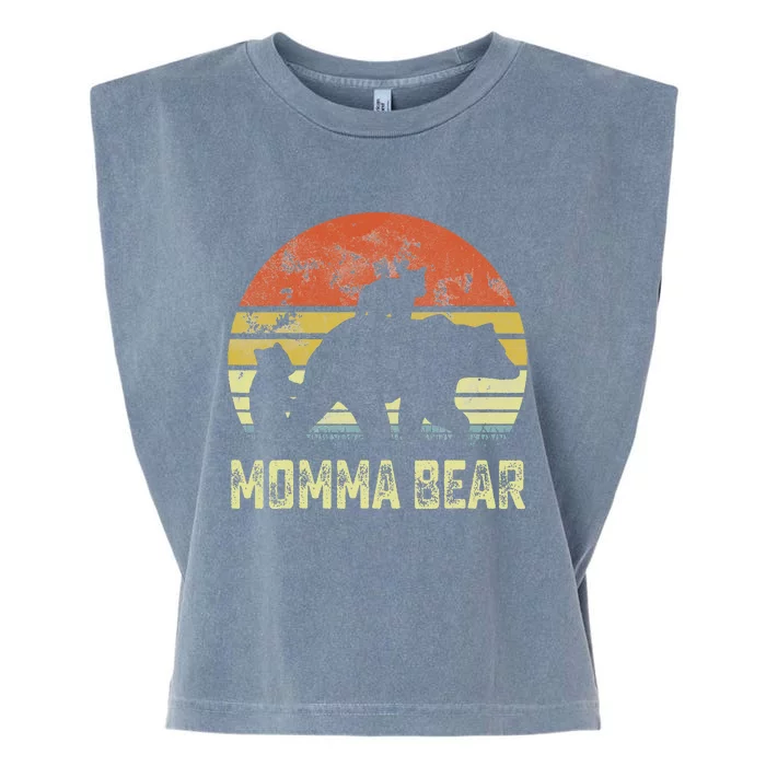 Momma Bear Matching Family Cub 2 Mother's Day Garment-Dyed Women's Muscle Tee