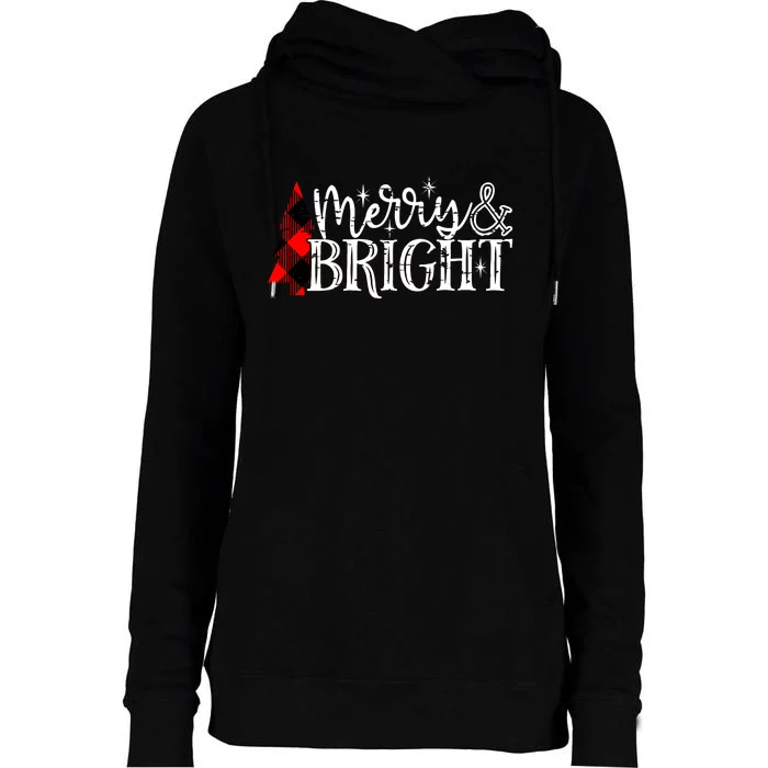 Merry & Bright Womens Funnel Neck Pullover Hood