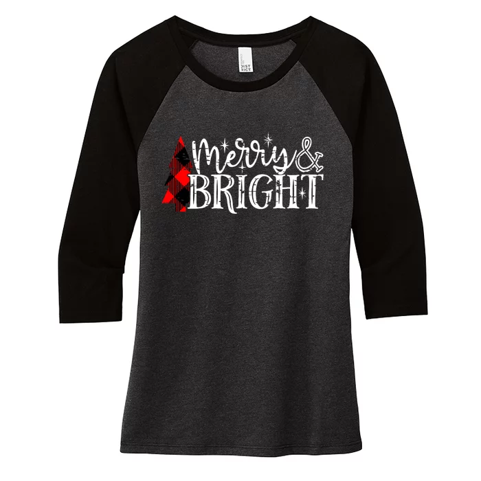 Merry & Bright Women's Tri-Blend 3/4-Sleeve Raglan Shirt