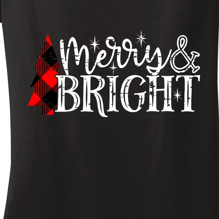 Merry & Bright Women's V-Neck T-Shirt