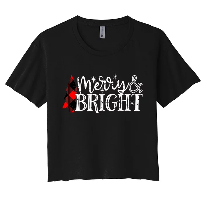 Merry & Bright Women's Crop Top Tee