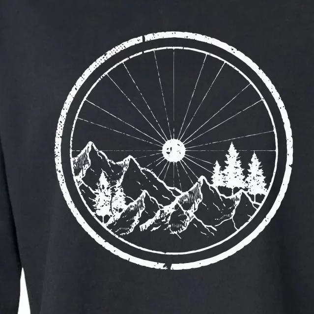 Mountain Bike MTB Cycling Bicycle Biking Gift Cropped Pullover Crew