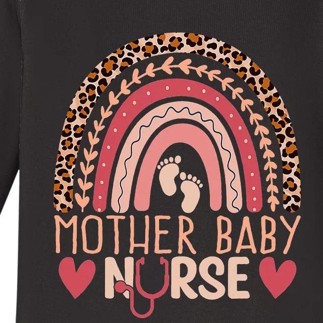 Mother Baby Nurse Rainbow Leopard Postpartum Nursing Student Baby Long Sleeve Bodysuit