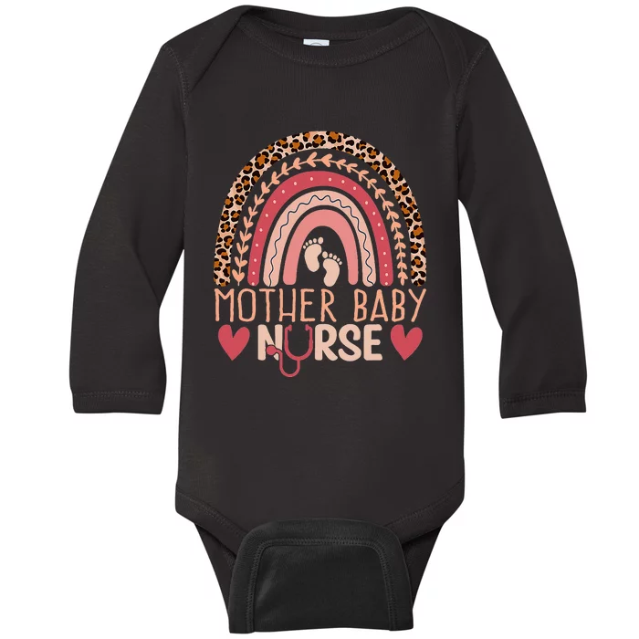 Mother Baby Nurse Rainbow Leopard Postpartum Nursing Student Baby Long Sleeve Bodysuit