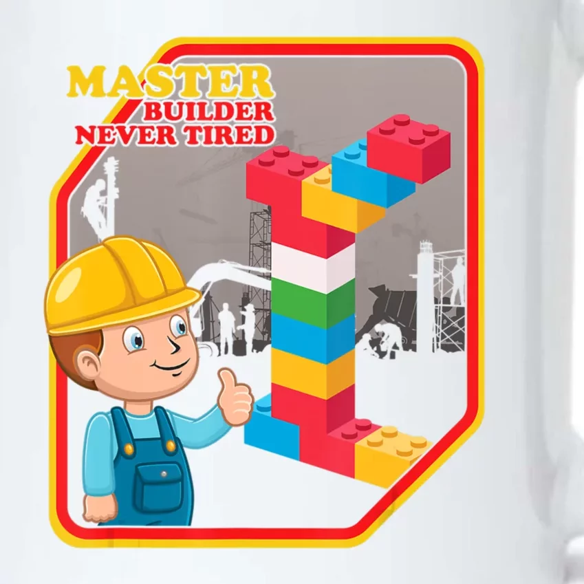 Master Builder Never Tired Construction Building Blocks Toy Black Color Changing Mug