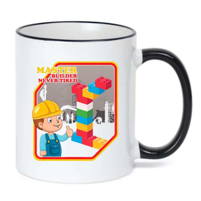 Master Builder Never Tired Construction Building Blocks Toy Black Color Changing Mug