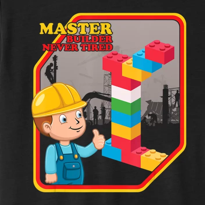 Master Builder Never Tired Construction Building Blocks Toy ChromaSoft Performance T-Shirt