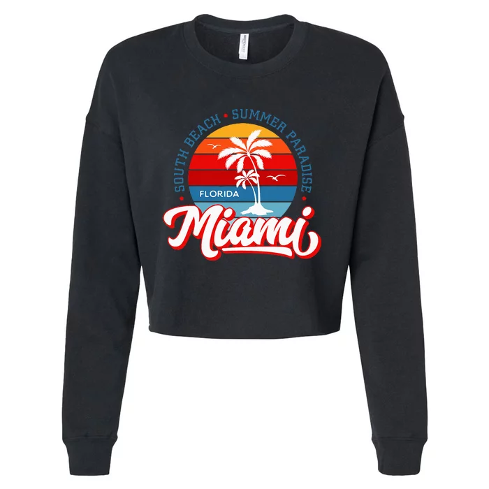 Miami Beach Noveltyi Love Miami Miami Cropped Pullover Crew