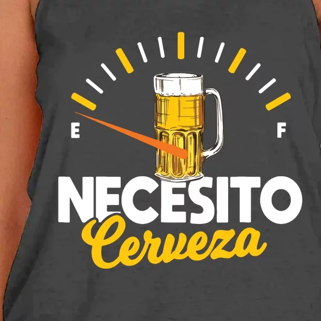 Mexican Beer Necesito Cerveza Cool Funny Sayings Women's Knotted Racerback Tank