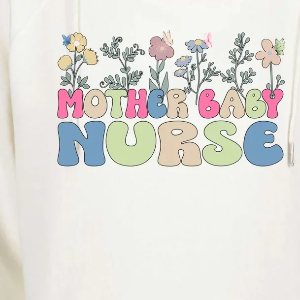 Mother Baby Nurse Flowers Postpartum Gift Womens Funnel Neck Pullover Hood