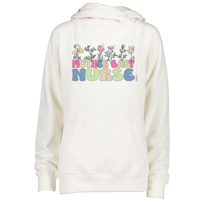 Mother Baby Nurse Flowers Postpartum Gift Womens Funnel Neck Pullover Hood