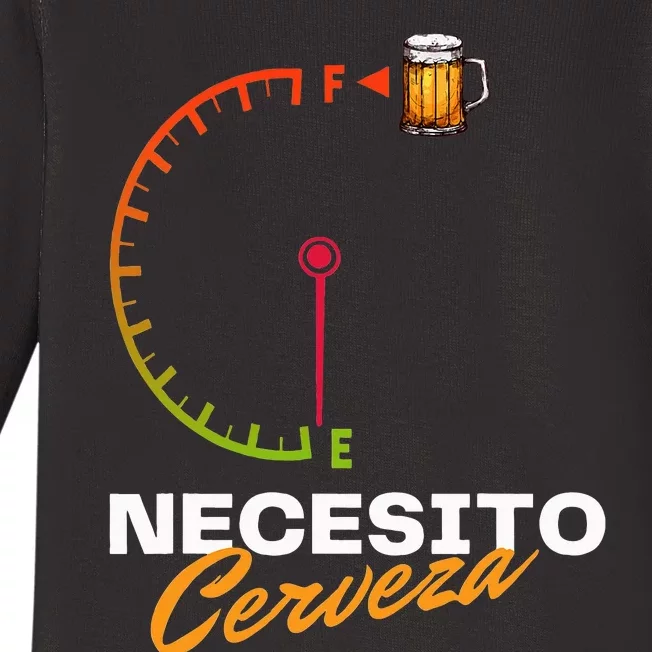 Mexican Beer Necesito Cerveza Cool Funny Sayings Beer Lover Baby Long Sleeve Bodysuit