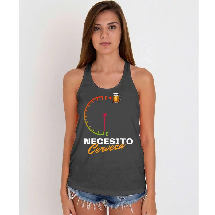 Mexican Beer Necesito Cerveza Cool Funny Sayings Beer Lover Women's Knotted Racerback Tank