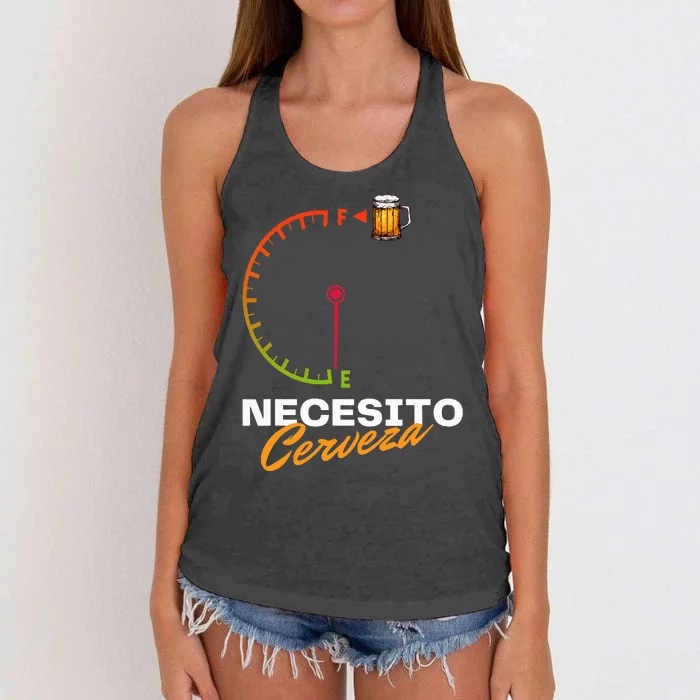 Mexican Beer Necesito Cerveza Cool Funny Sayings Beer Lover Women's Knotted Racerback Tank