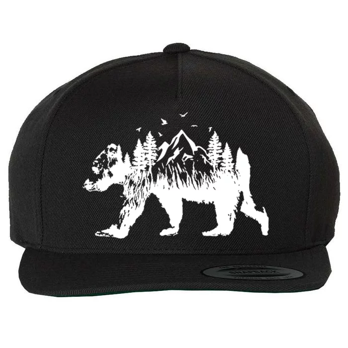 Mountain Bear Nature Wool Snapback Cap