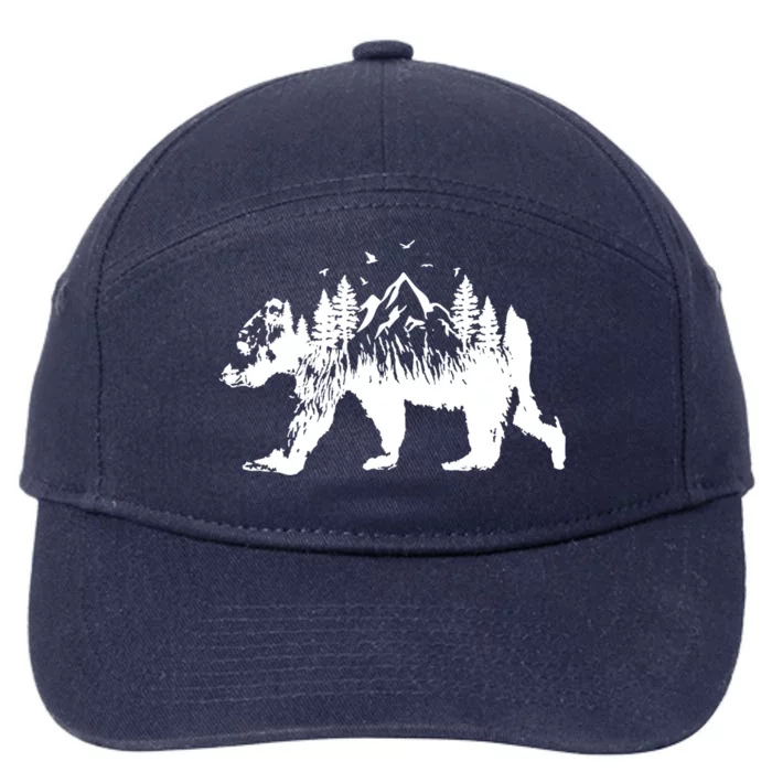 Mountain Bear Nature 7-Panel Snapback Hat