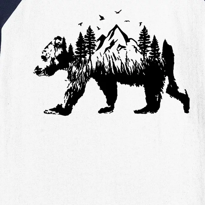 Mountain Bear Nature Baseball Sleeve Shirt