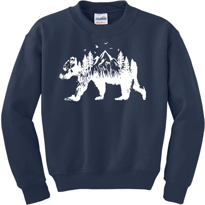 Mountain Bear Nature Kids Sweatshirt