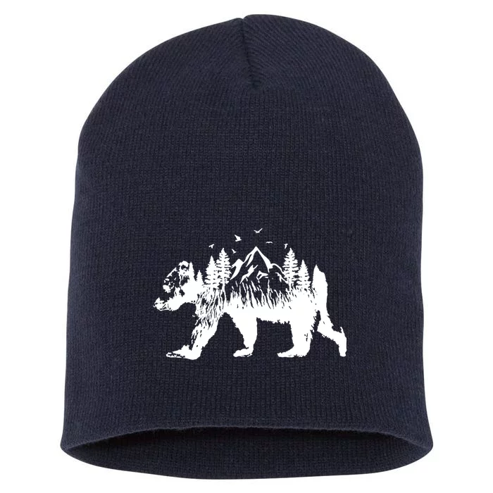 Mountain Bear Nature Short Acrylic Beanie