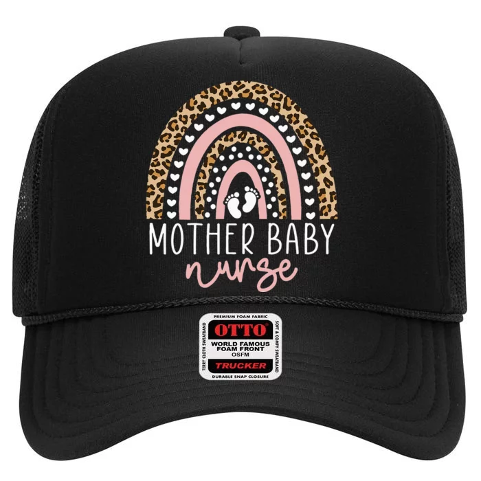 Mother Baby Nurse Postpartum Nurse Mom Baby Nursing Rainbow High Crown Mesh Trucker Hat