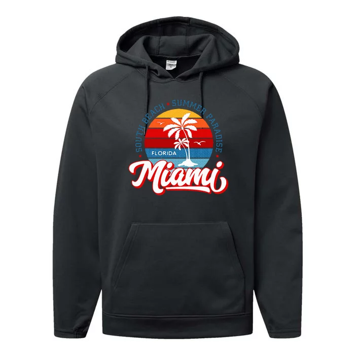 Miami Beach Novelty I Love Miami Miami Graphic Performance Fleece Hoodie