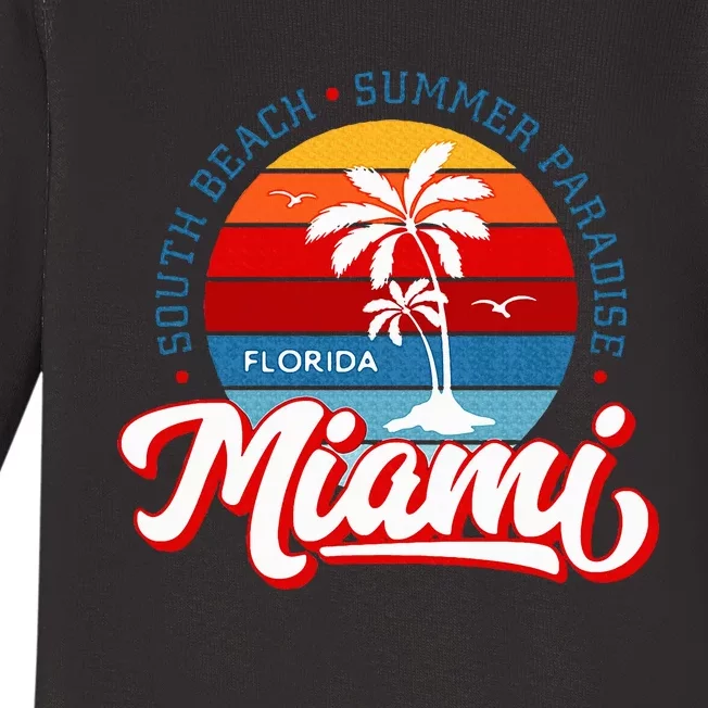 Miami Beach Novelty I Love Miami Miami Graphic Baby Long Sleeve Bodysuit