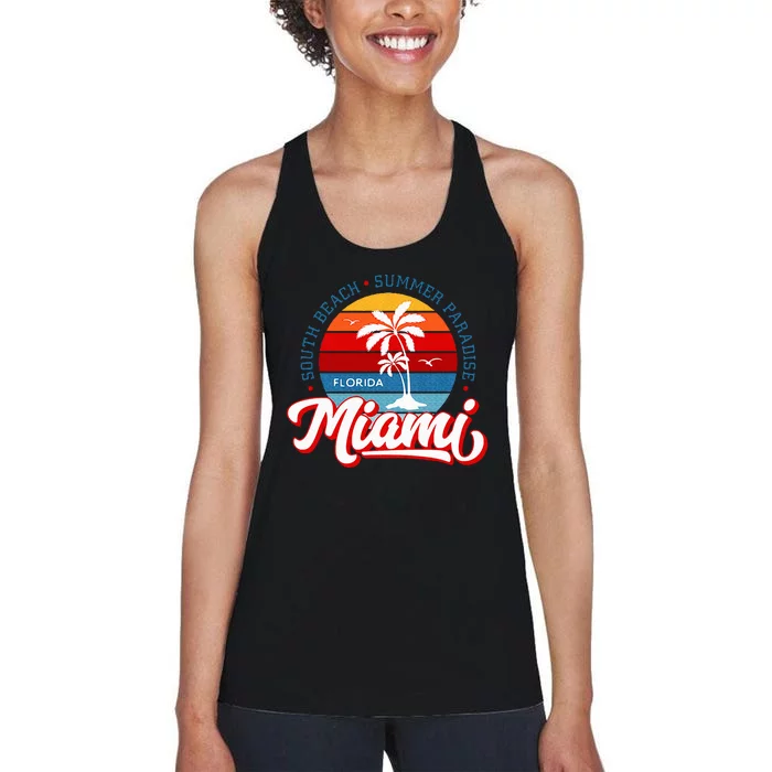 Miami Beach Novelty I Love Miami Miami Graphic Women's Racerback Tank