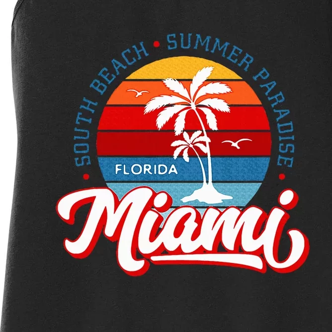 Miami Beach Novelty I Love Miami Miami Graphic Women's Racerback Tank