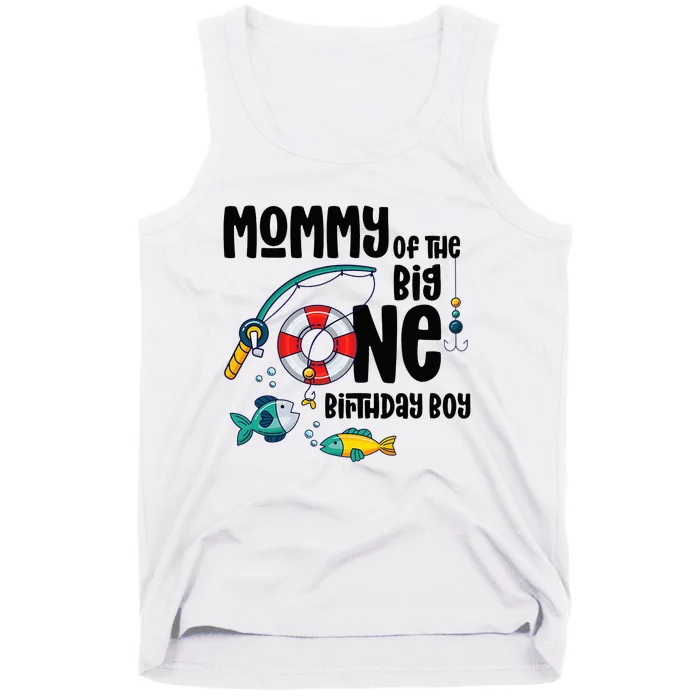 Mommy Big One 1-Year-Old  Fishing Birthday Tank Top