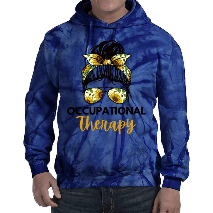 Messy Bun Occupational Therapy OT Therapist Assisstant Tie Dye Hoodie