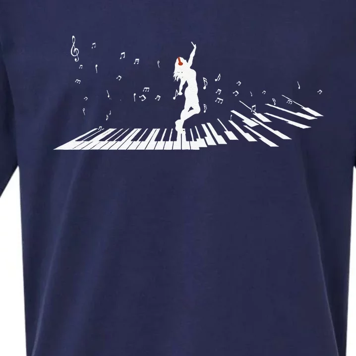 Musician Birthday Outfit Dancing Fashion I Love Music Sueded Cloud Jersey T-Shirt